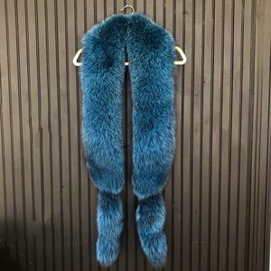 Blue faux fur boa